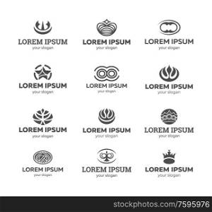 Set of royal favorite logos. Template vector icon illustration design.