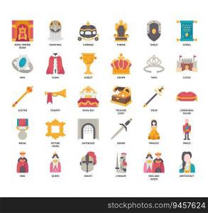 Set of Royalty thin line icons for any web and app project.