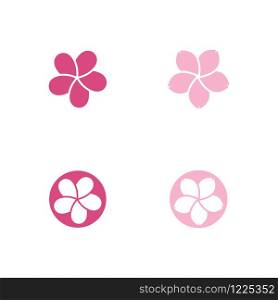 set of sakura flower icon logo vector template