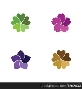 Set of sakura flower icon logo vector template