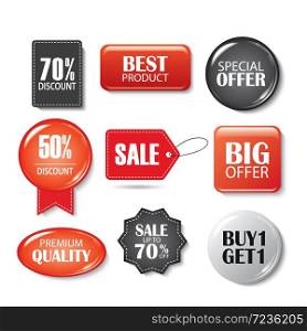 Set of sale sticker. Product promotions. Special offer