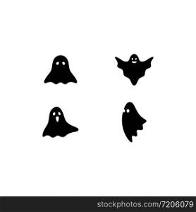 Set of scary ghost logo vector icon illustration design