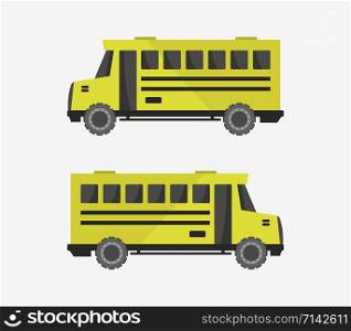 set of school bus icons