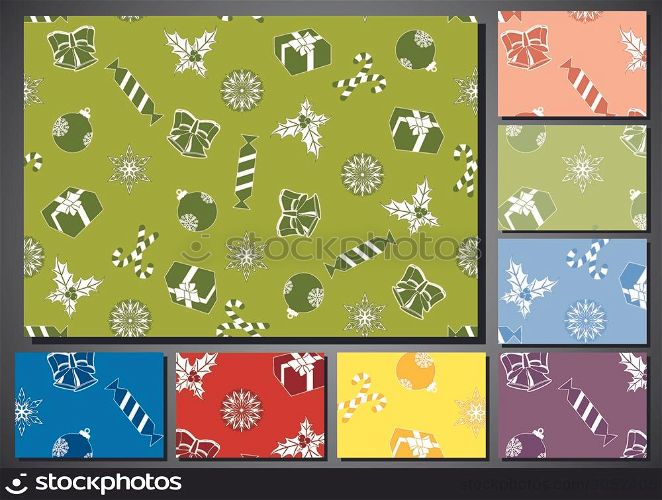 set of seamless backgrounds for Christmas