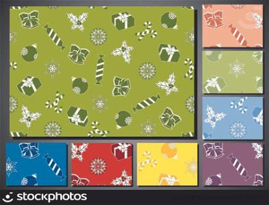 set of seamless backgrounds for Christmas