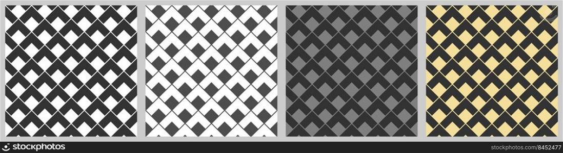 set of seamless patterns on a white and black background for textiles, texture, decoration and creative design