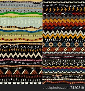 Set of seamless patterns with African elements