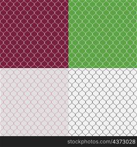 Set of seamless patterns with net for football, basketball or volleyball. Ornament for decoration and printing on fabric. Design element. Vector
