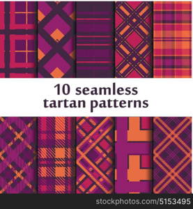 Set of seamless tartan pattern