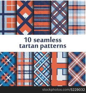 Set of seamless tartan pattern