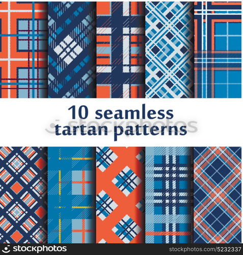 Set of seamless tartan pattern