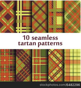 Set of seamless tartan pattern