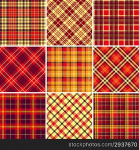 Set of seamless tartan patterns