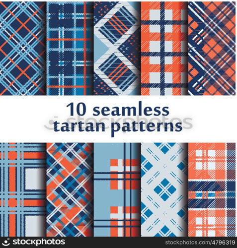 Set of seamless tartan patterns