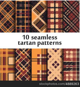 Set of seamless tartan patterns