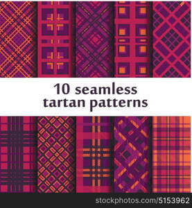 Set of seamless tartan patterns