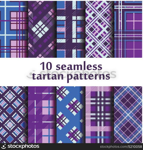 Set of seamless tartan patterns