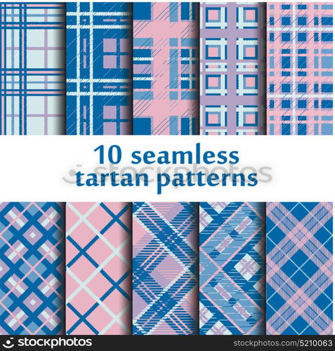 Set of seamless tartan patterns