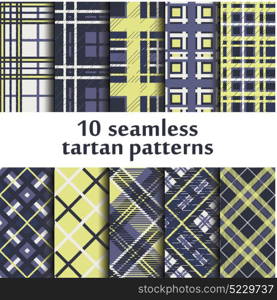 Set of seamless tartan patterns