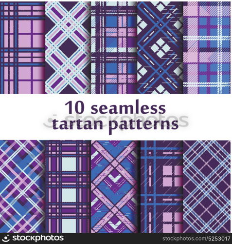 Set of seamless tartan patterns