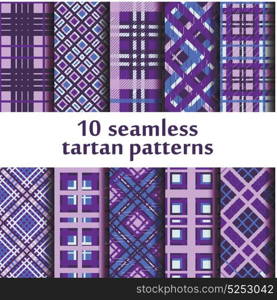 Set of seamless tartan patterns