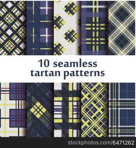 Set of seamless tartan patterns