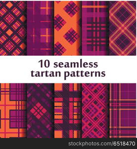 Set of seamless tartan patterns