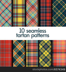 Set of seamless tartan patterns