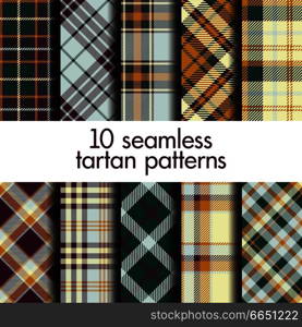 Set of seamless tartan patterns