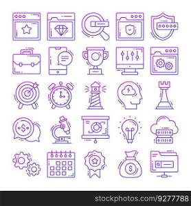 Set of seo icons for web design development seo Vector Image