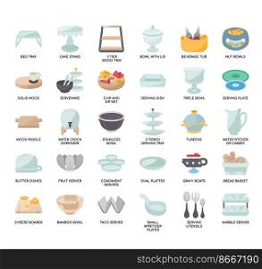 Set of Serveware thin line icons for any web and app project.