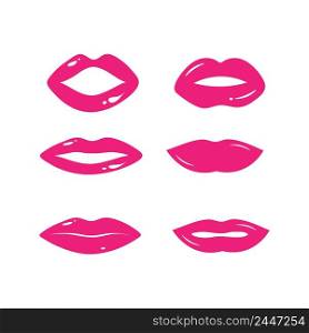 Set of sexy beauty lips template vector design
