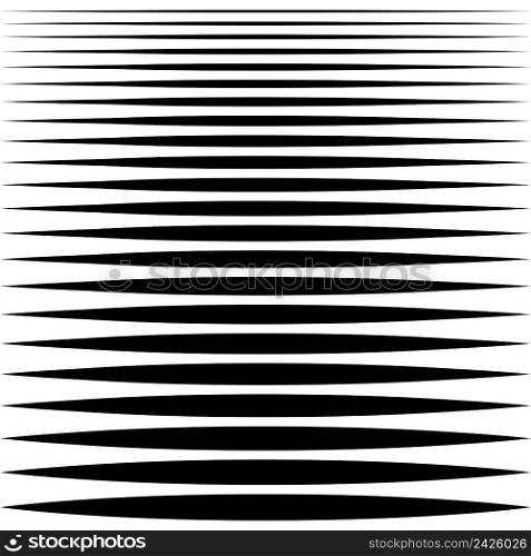 set of sharp horizontal lines with different profile thickness, vector needle line design element