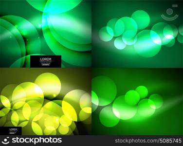 Set of shiny glowing glass circles, modern futuristic background template. Shiny glowing glass circles, modern futuristic abstract background circle template, vector illustration
