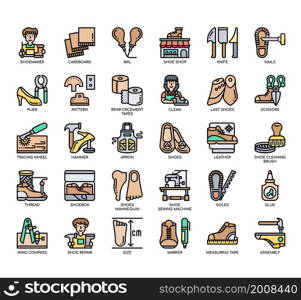 Set of Shoemaker thin line icons for any web and app project.