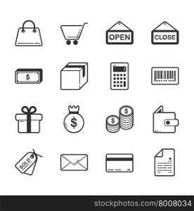 Set of shopping and e-commerce icons , eps10 vector format