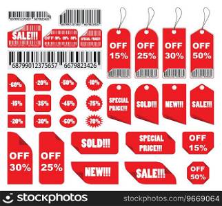 Set of shopping tags and stickers Royalty Free Vector Image