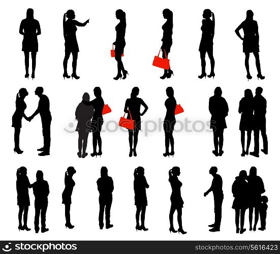 Set of Silhouette People. Vector Illustration. EPS10