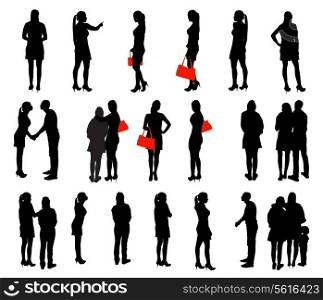Set of Silhouette People. Vector Illustration. EPS10