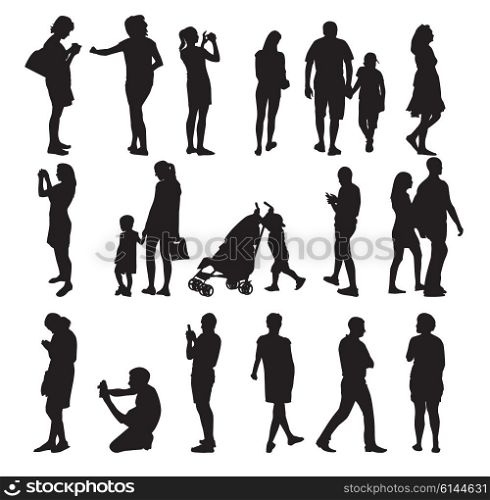 Set of Silhouette People. Vector Illustration. EPS10. Set of Silhouette People. Vector Illustration.