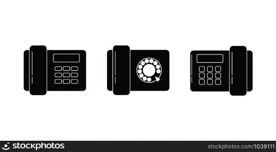 Set of silhouette phone icons for logo, design and decoration of sites and applications, flat design