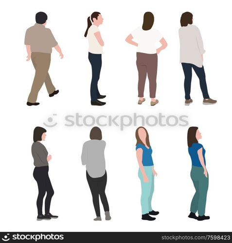 Set of Silhouette Walking People and Children. Vector Illustration. EPS10. Set of Silhouette Walking People and Children. Vector Illustration.