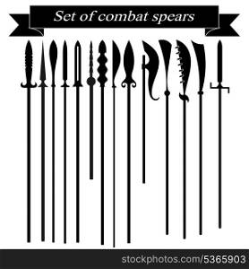 Set of silhouettes combat copies