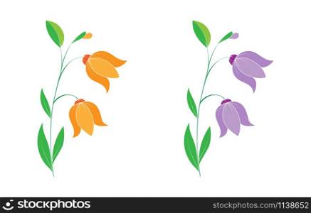 Set of silhouettes of a flower with petals. Isolated on a white background. Flat design for postcards, scrapbooking and decoration.