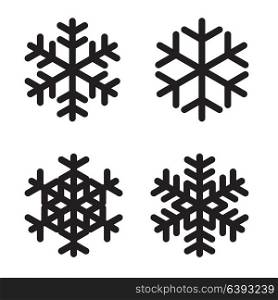 Set of silhouettes snowflakes on White. Vector Illustration. EPS10. Set of silhouettes snowflakes on White. Vector Illustration.