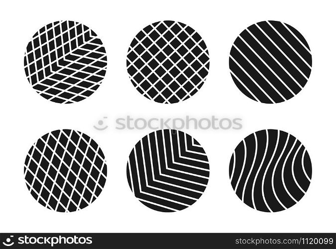 Set of silhouettes. The circle is divided into segments of different shapes and configurations. Isolated on white background in flat design style.