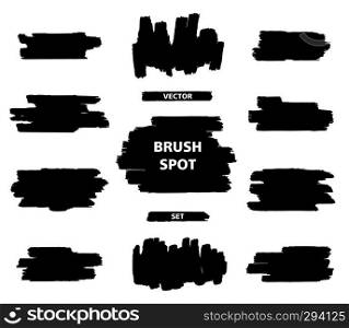 Set of simple and quality paintbrush spots. Vector design elements. Set of paintbrush spots