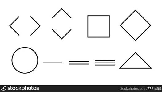 Set of simple geometric shapes. Vector Illustration on white background