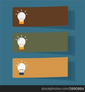 Set of simple icons flat color light bulbs.. Set of simple icons flat color light bulbs
