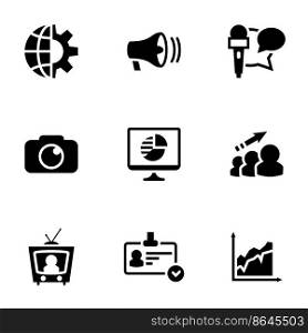 Set of simple icons on a theme Advertising, marketing, business, internet , vector, set. White background
